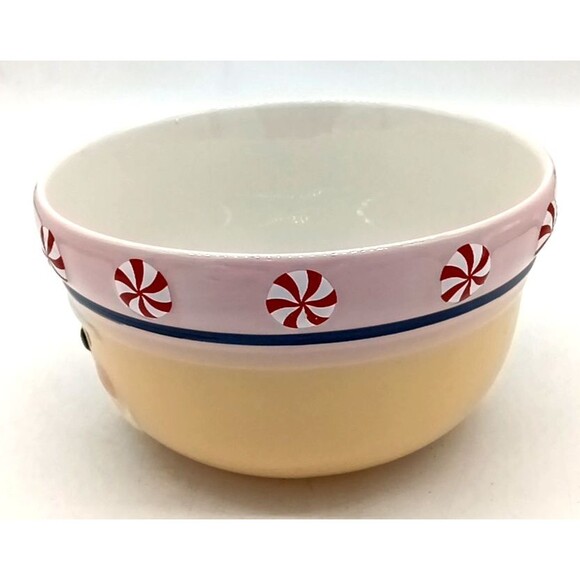 Master Class The Bake Shop Santa Peppermint Candy Holiday 8" Ceramic Mixing Bowl - Picture 2 of 6